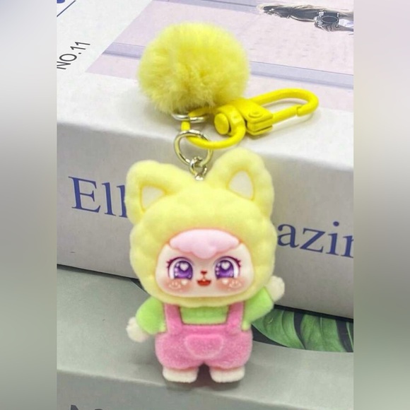unbranded Other - Sweet Cat Lili Charming Character Keychain in Yellow and Pink 3” tall